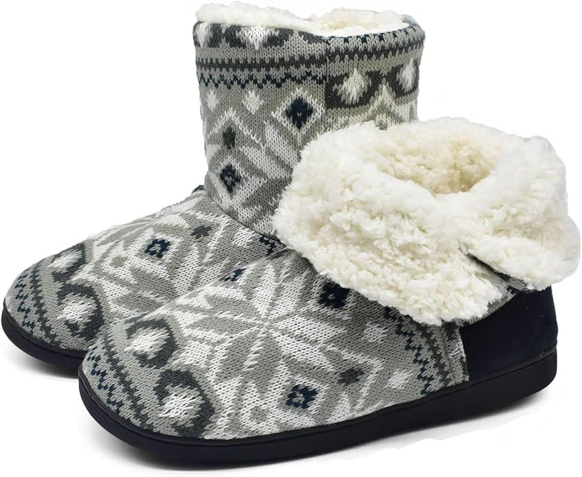 ONCAI Women's Slippers Comfort Knit Boots Winter Warm Outdoor Indoor Shoes