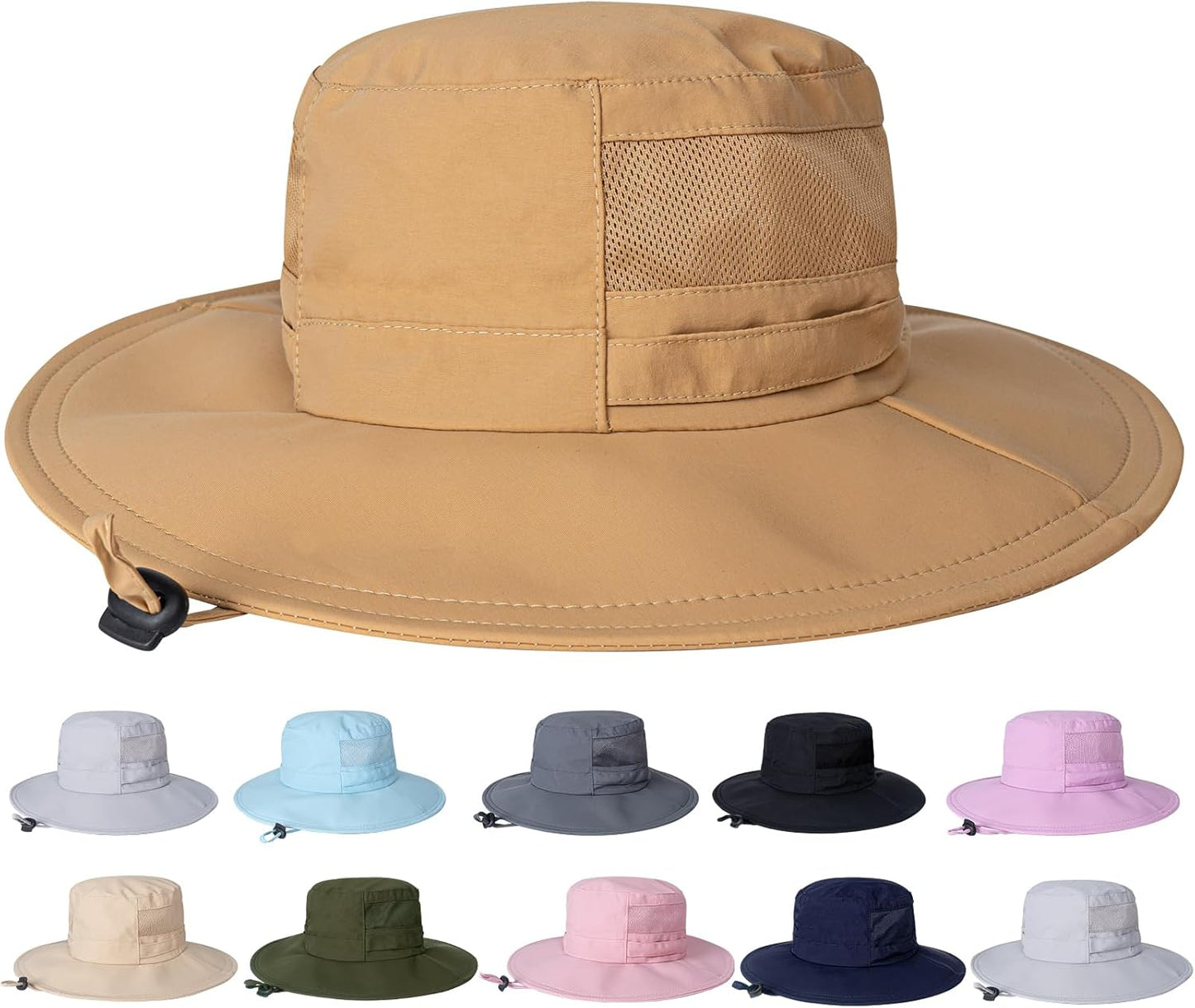 Sun Hat for Men/Women, UPF 50+ Fishing Hat,Waterproof Wide Brim Bucket Hat Foldable Boonie Hat for Hiking Garden Safari Beach