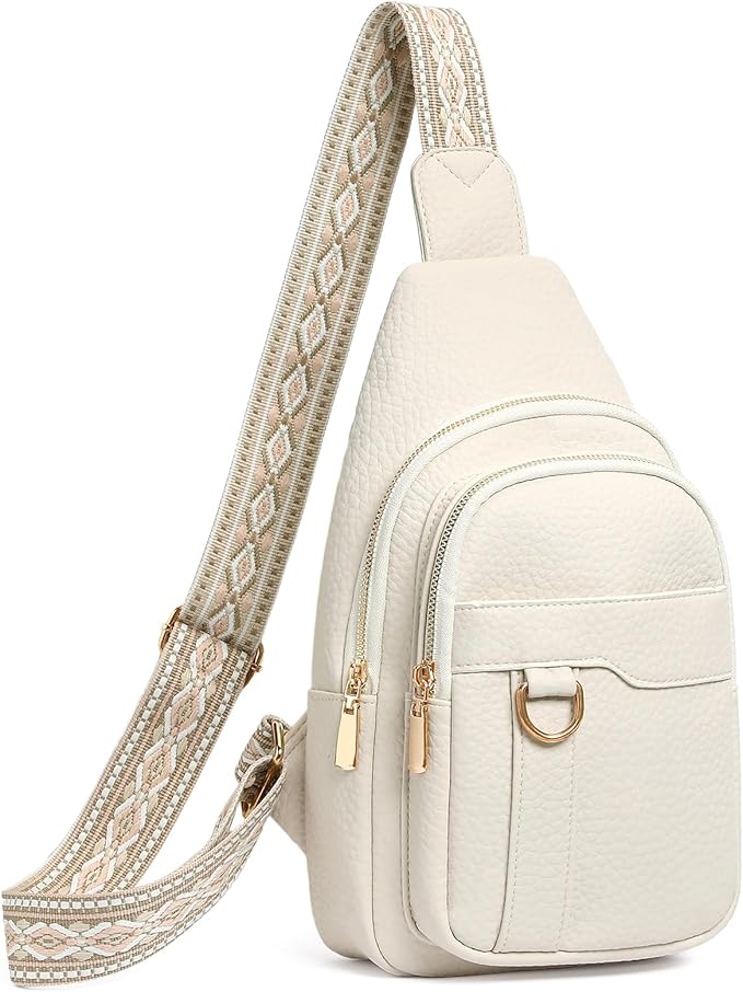 GAEKEAO Sling Bag for Women Crossbody Bags Fanny Pack Vegan Leather Chest Bag Travel Shoulder Belt Purse Backpack Gifts
