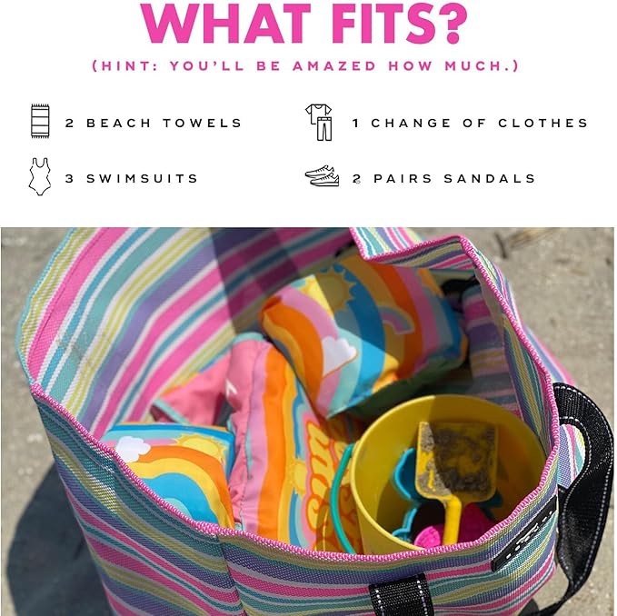 SCOUT Roadtripper - Large Beach Tote Bags For Women - Sandproof Breathable Woven Beach Bag, Pool Bag And Travel - Mom Bag