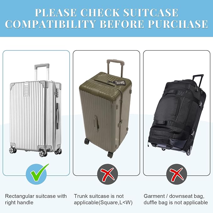 Yotako Clear PVC Suitcase Cover Protectors 26 Inch Luggage Cover for Wheeled Suitcase (26'')