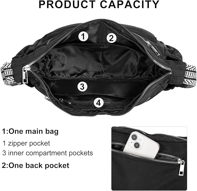 CLUCI Travel Purses for Women, Waterproof Nylon Crossbody Bags for Woman Trendy, Anti Theft Shoulder Handbags for Ladies