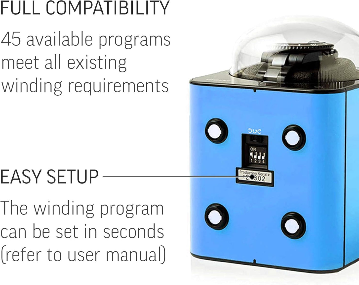 Watch Winder for Automatic Watch with Vertical Rotor Stop (with AC Adapter)