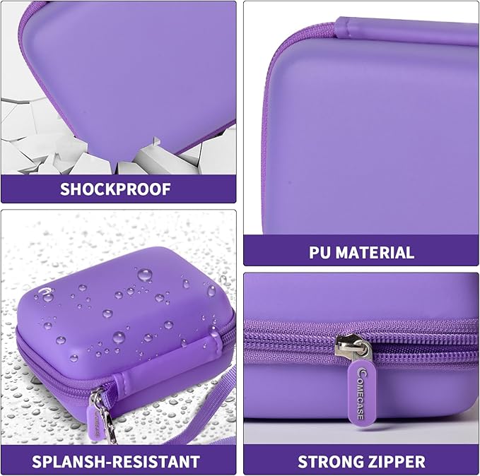 Comecase Carrying & Protective Case for Digital Camera, for CAMKORY/for Kodak Pixpro/for Canon PowerShot ELPH 180/190 / for Sony DSCW800 DSCW830 Cameras for Travel - Dark Purple