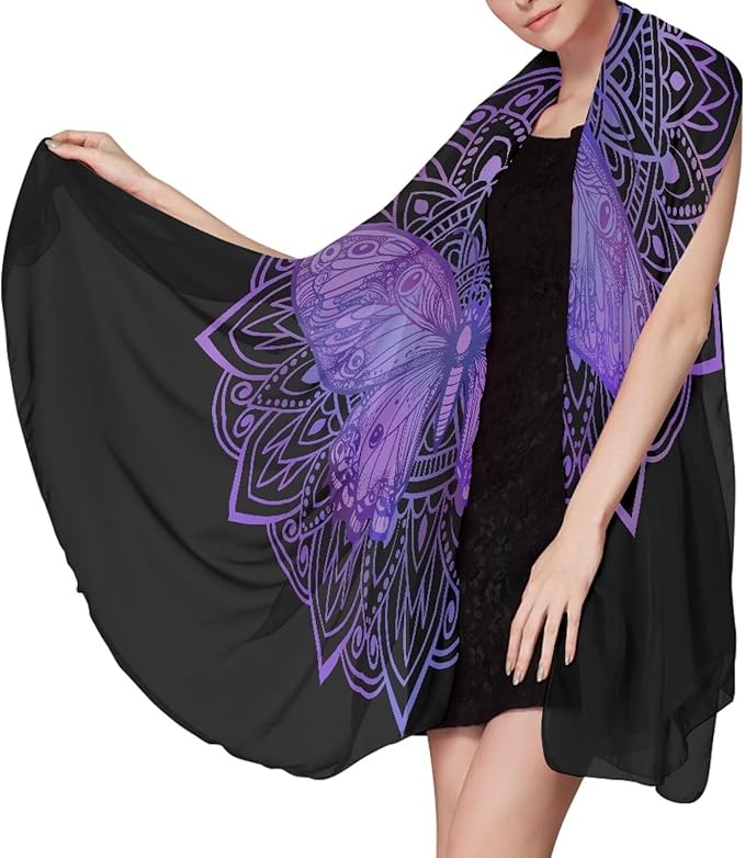 Microfiber Beach Towel - Sand Free Towels Quick Dry, Light Weight, Absorbent for Pool, Travel, Camping Essentials, Oversized Extra Large for Adults 66x45 in, Mandala Butterfly Boho Print