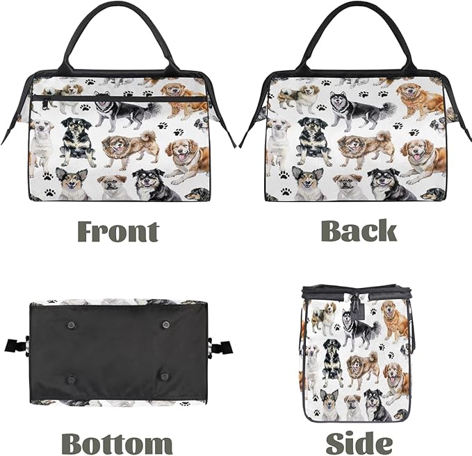 Multipurpose Duffle Bag, Waterproof Carry On Bag with Spacious Design, Dog Paw Pattern Gym Bags, 15.2x8.3x11.6in