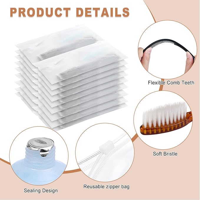 20 Sets Toiletry Kits Homeless Personal Hygiene Kit Bulk Homeless Care Package Supplies Travel Toiletry Kit Homeless Hygiene Kit Bulk for Men Women Charity Disposable Toiletry Kit(10-IN-1)