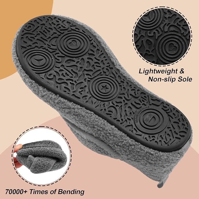 BARERUN Slippers for Women Men Wide House Diabetic Shoes for Women Men Warm Arthritis Edema Swollen Neuropathy Socks Slip on Adjustable Fuzzy Comfy Soft Womens Mens Bedroom Sliipers
