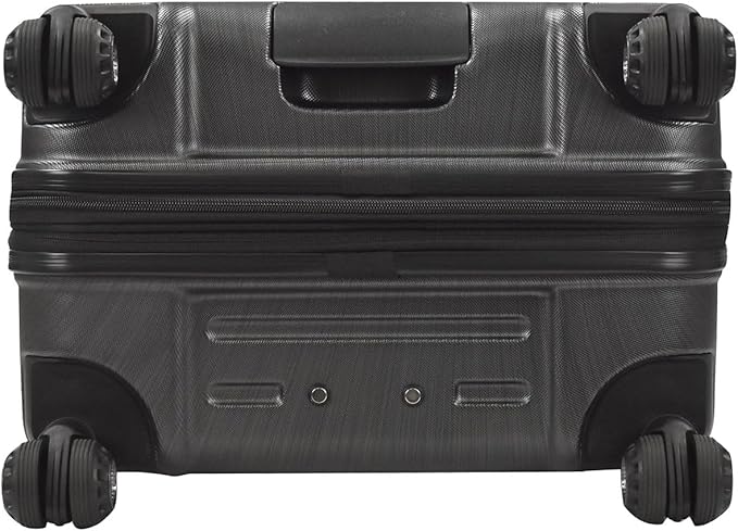 Traveler's Choice Silverwood Polycarbonate Hardside Expandable Spinner Luggage, Brushed Metal, Checked-Medium 26-Inch