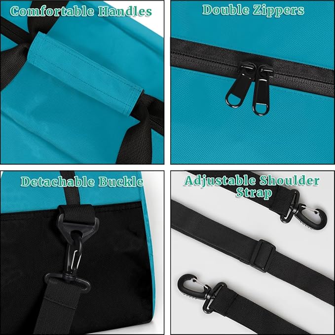 Custom Name Gym Duffel for Kids,Personalized Sports Bag Lightweight Gym Bags for Boys & Girls,Fitness Travel Weekender for Travel, Workout Turquoise
