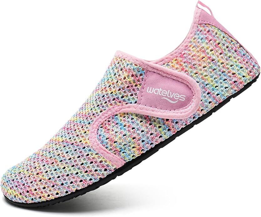 WateLves Water Shoes for Women Men Swim Beach Aqua Socks Quick Dry Barefoot House Slippers Travel Shoes with Adjustable Magic Tape for Pool Diving Boating Yoga Surf