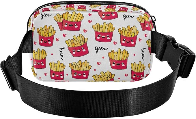 Kawaii Potato Franch Fries Fanny Pack for Women Men Water Resistant Fashion Waist Packs with Adjustable Strap Belt Bag for Travel Workout Jogging Hiking 21219321