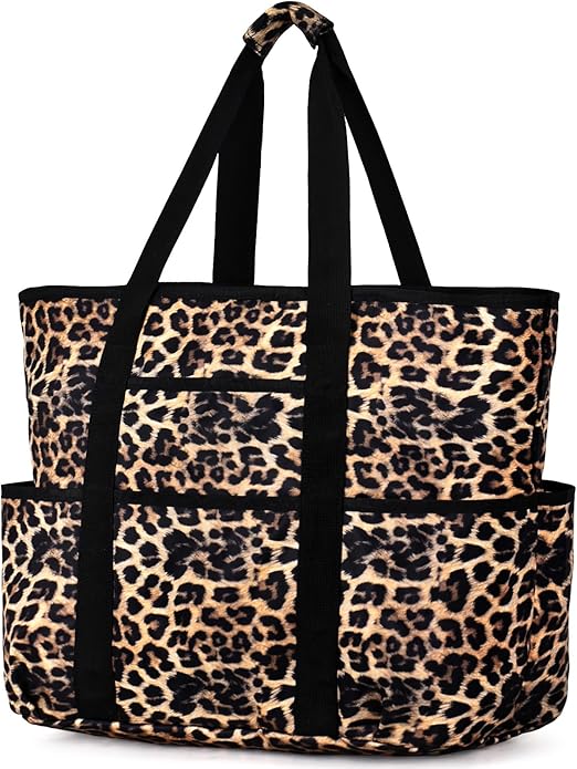 Becokan Beach Bags for Women Large Beach Tote Bag with Zipper Pockets Beach Bag Waterproof Sandproof Travel Nurse Tote Bag