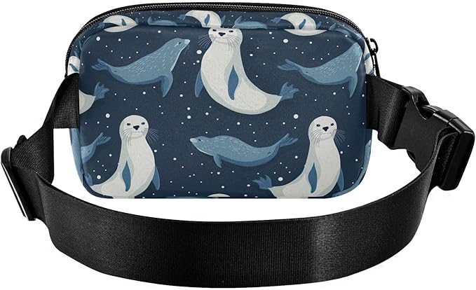 Ocean Sea Seal Fanny Pack for Women Men Water Resistant Fashion Waist Packs with Adjustable Strap Belt Bag for Travel Workout Jogging Hiking 21219979