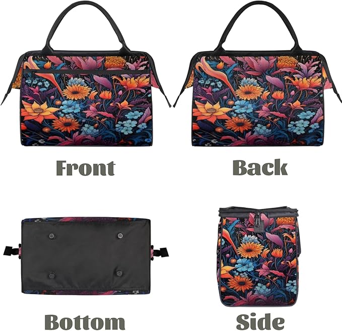 Rustic Flower Overnight Weekender Bag for Women Men Travel Duffel Bags Waterproof Luggage Carry on Sports Yoga Gym Bag