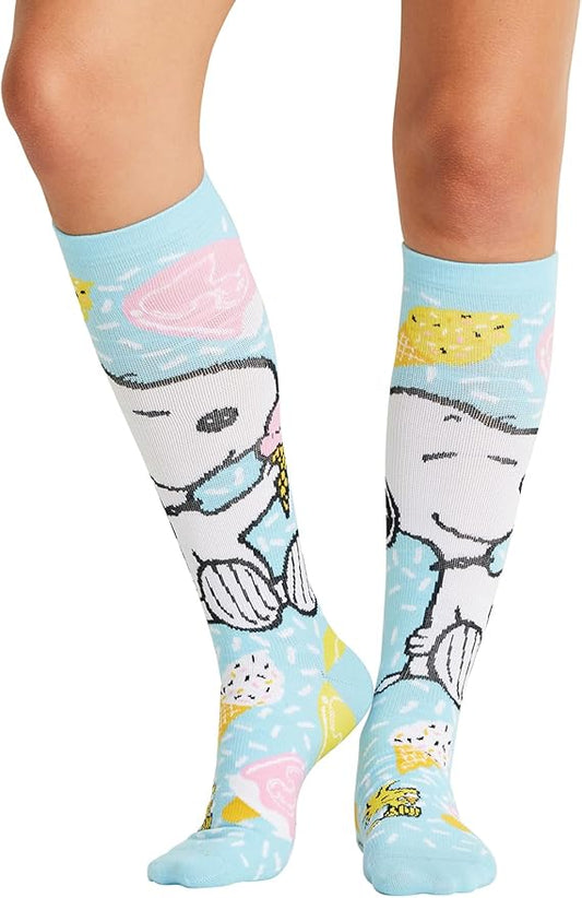 Cherokee Women's 10-15mmHg Compression Socks – Fun Print Knee Highs with Light Support, Soft Feel - PRINTSUPPORT