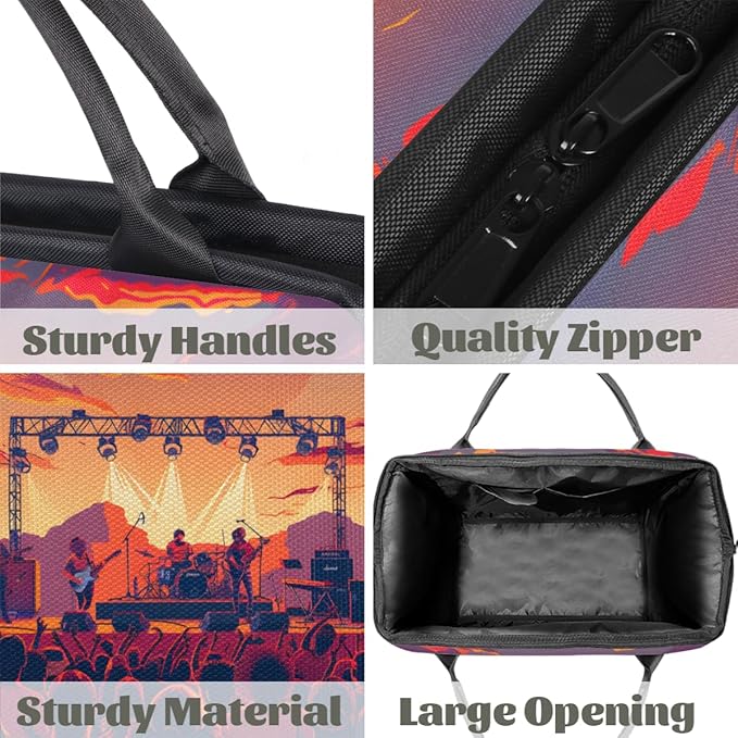 Music Festival Overnight Weekender Bag for Women Men Travel Duffel Bags Waterproof Luggage Carry on Sports Yoga Gym Bag