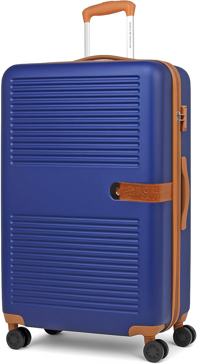 World Traveler Garland Lightweight Hardside 24-Inch Expandable Spinner Luggage with TSA Lock - Navy