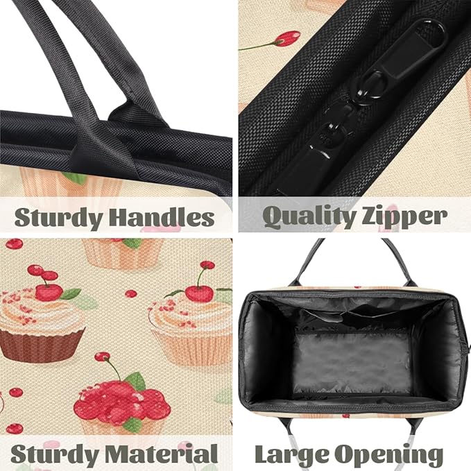Cake Cherry Overnight Weekender Bag for Women Men Travel Duffel Bags Waterproof Luggage Carry on Sports Yoga Gym Bag