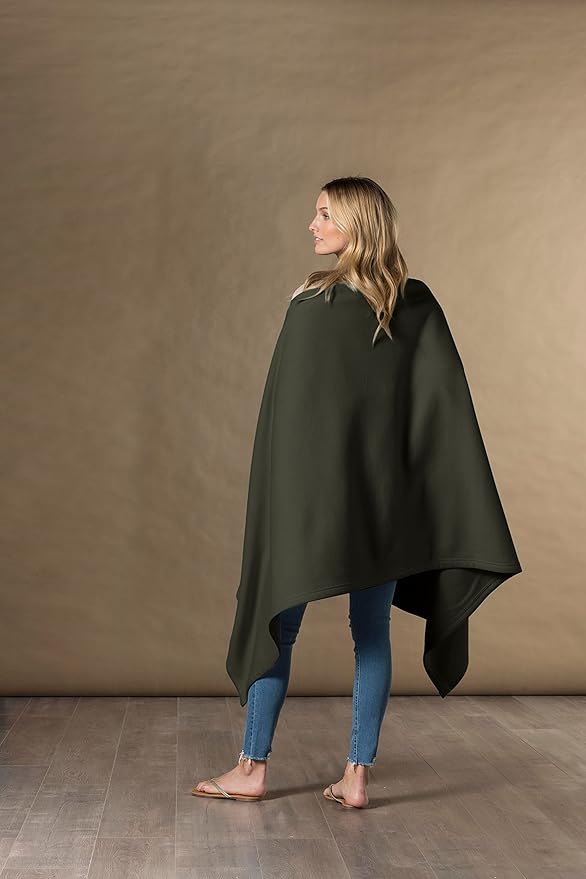 MV Sport Lightweight Sweatshirt Blanket Throw – Warm & Cozy, Breathable Oversized Fleece Knit, Couch, Bed, Travel, Cold Nights, and Outdoors – Soft Light Weight Blanket 54" x 84" Dusty Olive
