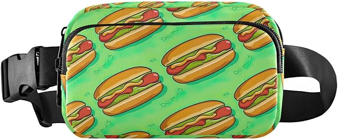 Funny Hot Dog Fanny Pack for Women Men Water Resistant Fashion Waist Packs with Adjustable Strap Belt Bag for Travel Workout Jogging Hiking 21220327