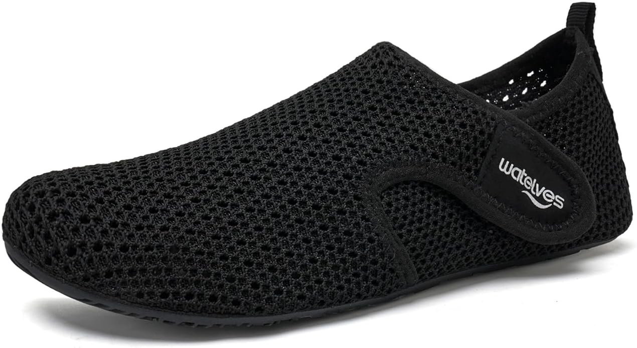WateLves Water Shoes for Women Men Swim Beach Aqua Socks Quick Dry Barefoot House Slippers Travel Shoes with Adjustable Magic Tape for Pool Diving Boating Yoga Surf