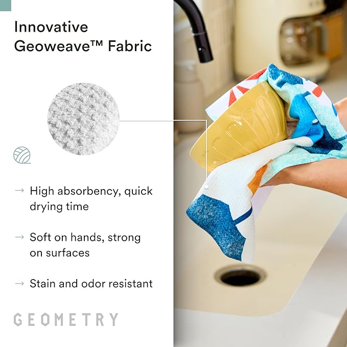 GEOMETRY Spring Kitchen Towels - Quick Dry Microfiber Cloth Spring & Summer Dish Towels for Kitchen Drying - Premium Quick Dry Towel - Daisy Delight, 18" x 30" - 1-Pack