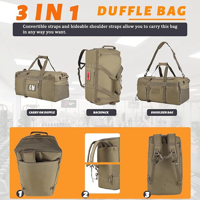 Greencity Gym Bag Duffel Bag with Shoe Compartment for Men Sports Duffels Bag Fitness(OD.Green)