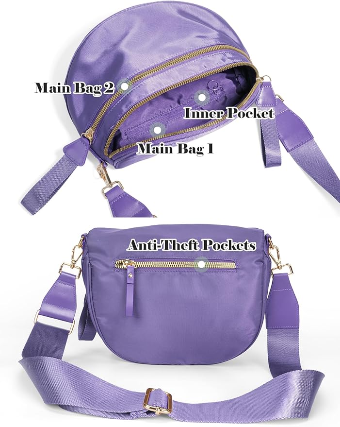 Pure Colour Crossbody Bag Bum Bag for Women,Spacious Purse Fanny Packs Belt Bag,Oversized Bum Bag (Colour Bum Bag-Cloudy Purple)