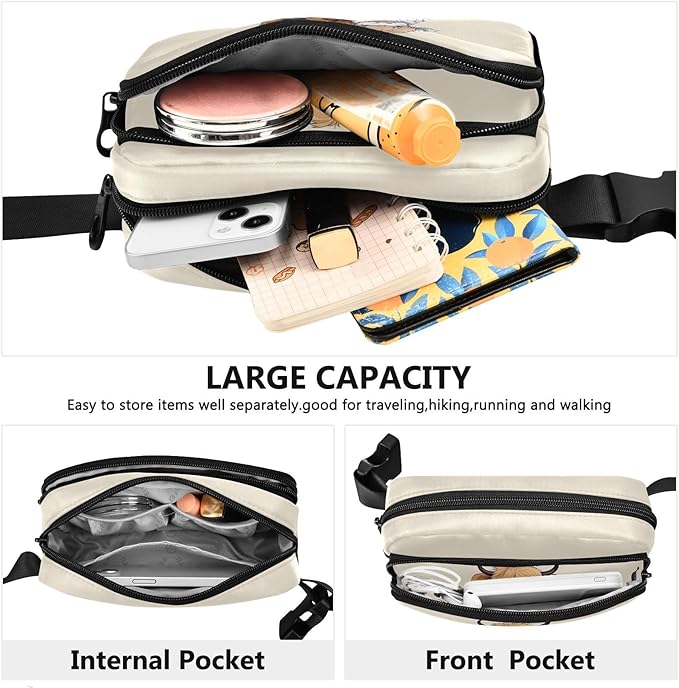 Highland Cow Highscottish Cattle Fanny Pack for Women Men Water Resistant Fashion Waist Packs with Adjustable Strap Belt Bag for Travel Workout Jogging Hiking 21218013