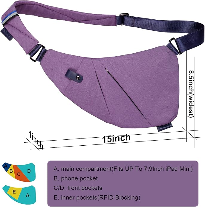 MRang Sling Crossbody Bags Trendy Travel Anti Theft Safe Purse Bags for Women Men Waterproof