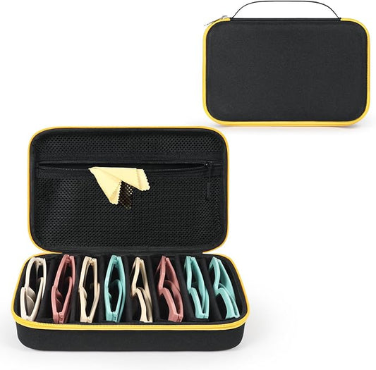 Multi Sunglasses Organizer Case, Travel Eyeglasses Case for Multiple Glasses, Hard-Shell, Eyewear Box for Men Women
