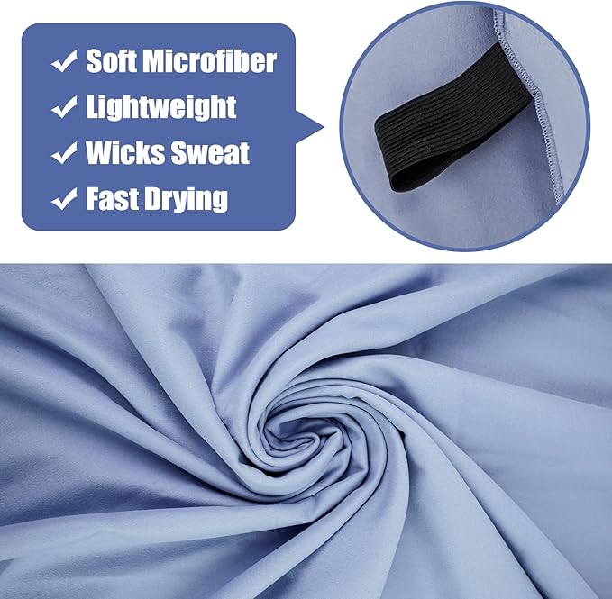 Microfiber Camping Towel for Face Quick Dry Lightweight Small Travel Body Beach Swimming Cycling Fishing Hiking Backpacking Towels(Navy Blue, 2 Pack S)