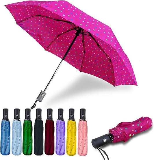 MRTLLOA 42/49 Inch Compact Travel Essentials Umbrella for Rain, Lightweight, Portable, Automatic, Strong, Waterproof Folding Umbrellas for Women, Men and Teenagers