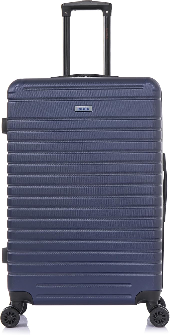 InUSA DEEP Luggage with GEL Handle | Spacious Traveling Suitcases, Travel Suitcase with Dual Spinner Wheels and Studs | 28 Inch Large Hardside Luggage | Blue