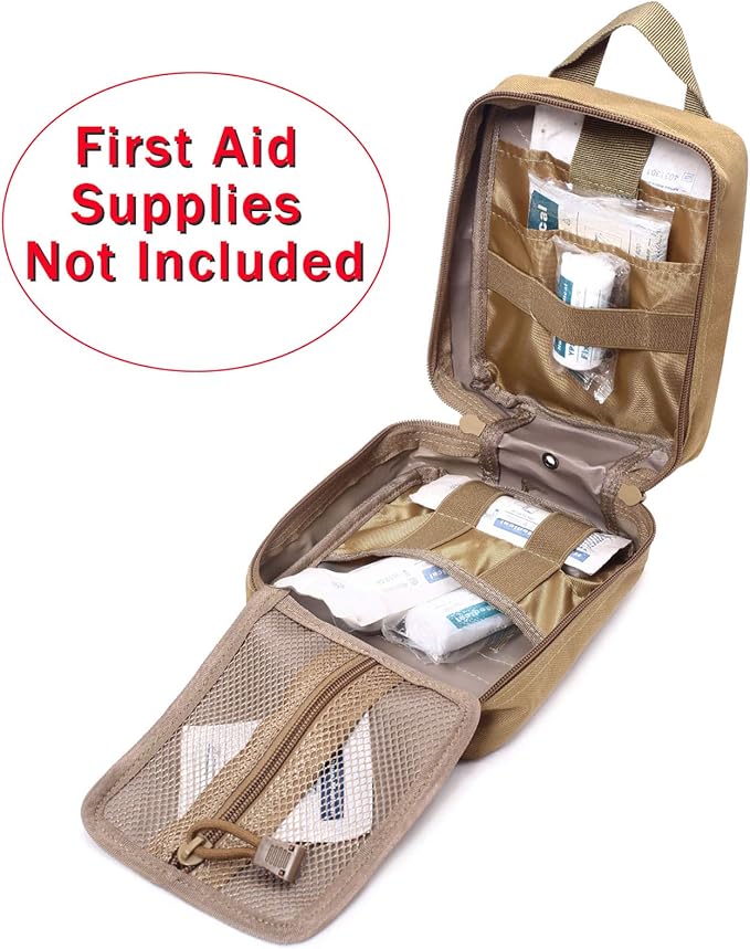 Molle Pouch, Sturdy 600D Nylon Tactical Medical Pouch,Rip-Away EMT First Aid Pouch (Bag Only)