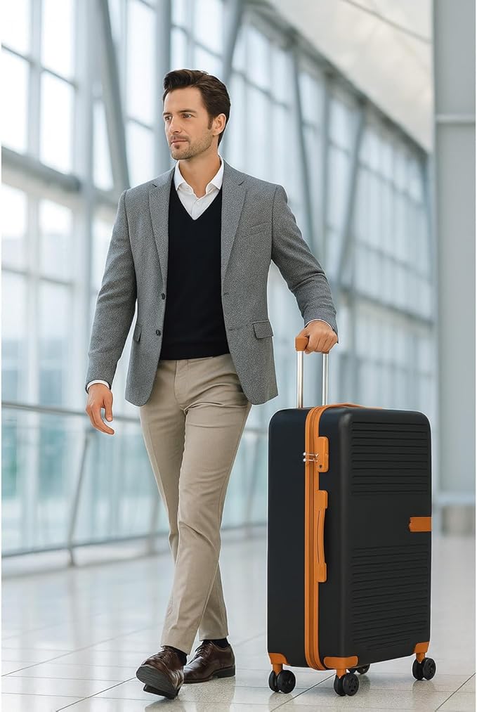 World Traveler Garland Lightweight Hardside 28-Inch Expandable Spinner Luggage with TSA Lock - Black