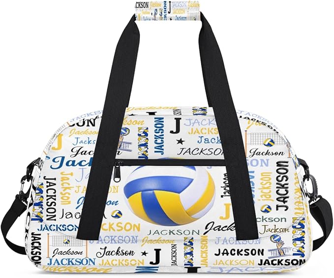 Custom Name Duffel Bag for Boys, Personalized Sports Gym Bag Overnight Travel Weekender Bag Lightweight Carry On Sleepovers Bag for School Practice Gymnastics