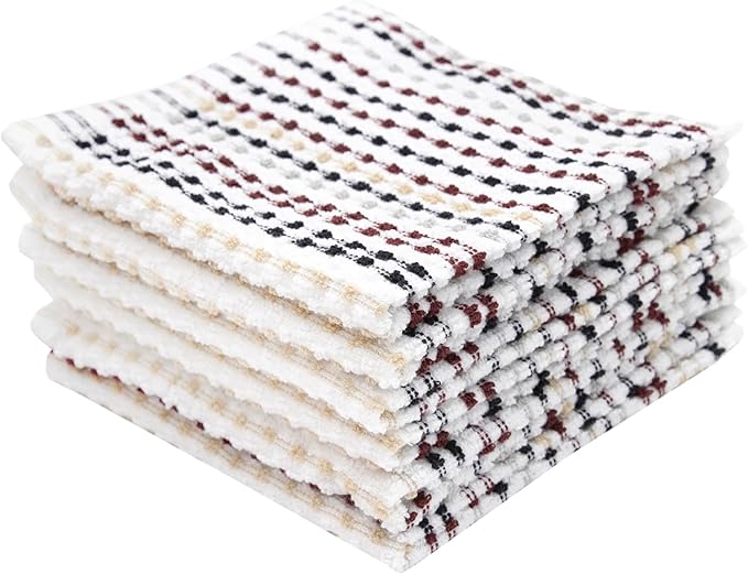 Ritz Pebble Bar Mop Towels: Highly Absorbent and Super Soft, 100% Cotton, Durable Super Absorbent Kitchen Bar Towels for Wiping Tables and Counters, 12x12, 6-Pack, Neutral