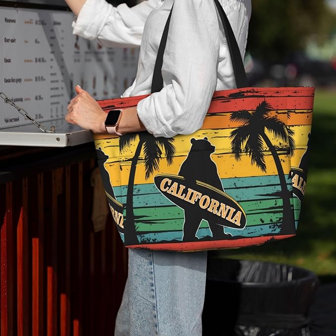 Beach Tote Bag for Women Beach Bag Waterproof and Sandproof Tote Bag with Wet Bag Large Travel Bag for Weekend Travel