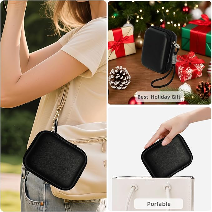 Small Digital Camera Case: Stylish Design for Kodak Pixpro fz55 / Canon elph 360 & Compact Cameras - 360° Shockproof for Travel & Daily Carrying, Black