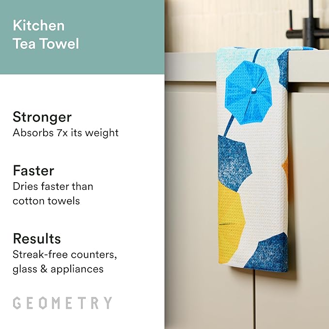 GEOMETRY Spring Kitchen Towels - Quick Dry Microfiber Cloth Spring & Summer Dish Towels for Kitchen Drying - Premium Quick Dry Towel - Cute Banana Lines, 18" x 30" - 1-Pack