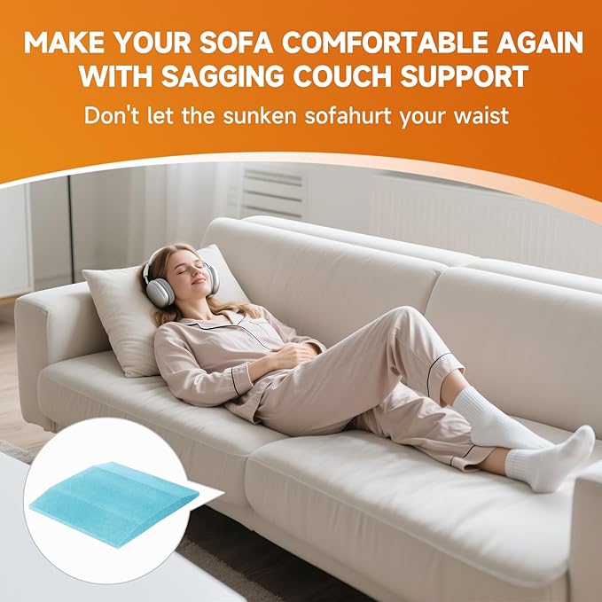 20"x20"Couch Cushion Support for Sagging Seat, Trapezoid 40D Density Foam Couch,Sofa Cushion Support Replacement for Furniture Sagging, Blue (2PCS)