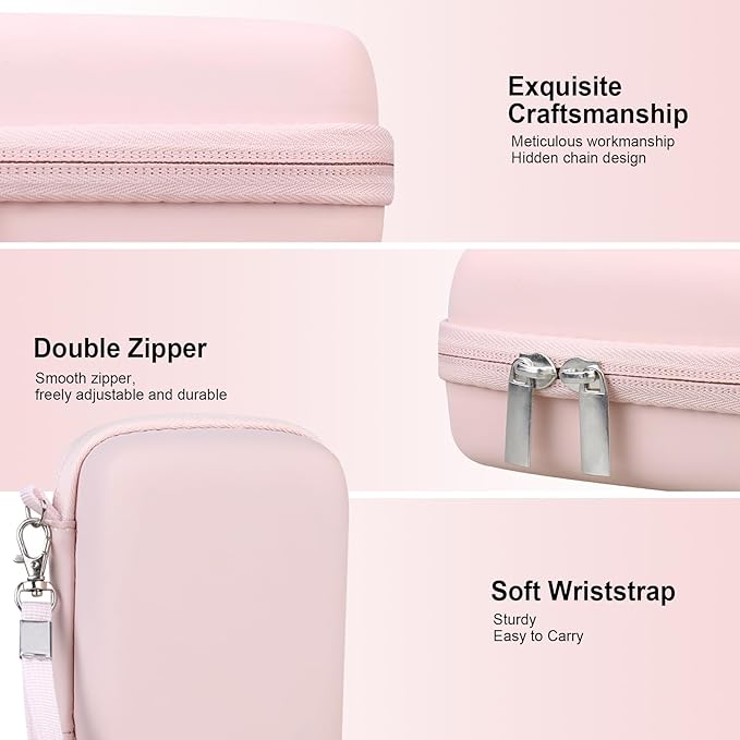 RAIALL Carrying Case for Canon PowerShot SX740/ SX730/ SX720/ SX710/ SX610/ SX260/ ELPH 360 HS Digital Camera, Vlogging Camera Travel Hard Bag, Mesh Pocket for Battery, SD Cards and USB Cable, Pink