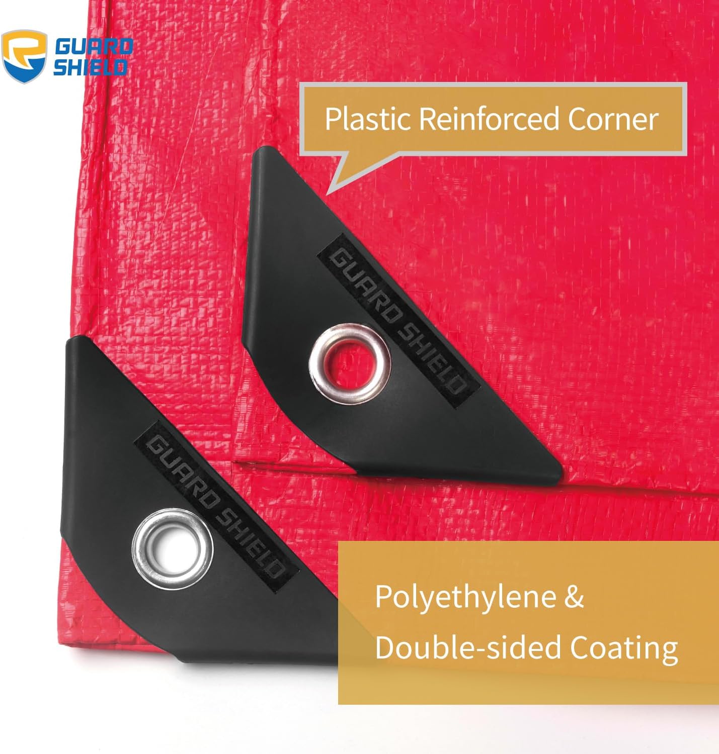 GUARD SHIELD Red Tarp 6x6 Feet Tarps High Visibility Outdoor Poly Cover Lightweight 6mil