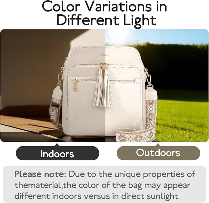 Women's Leather Crossbody Bags Anti Theft Purses RFID Blocking Handbags Trendy Travel Adjustable Strap Tassel