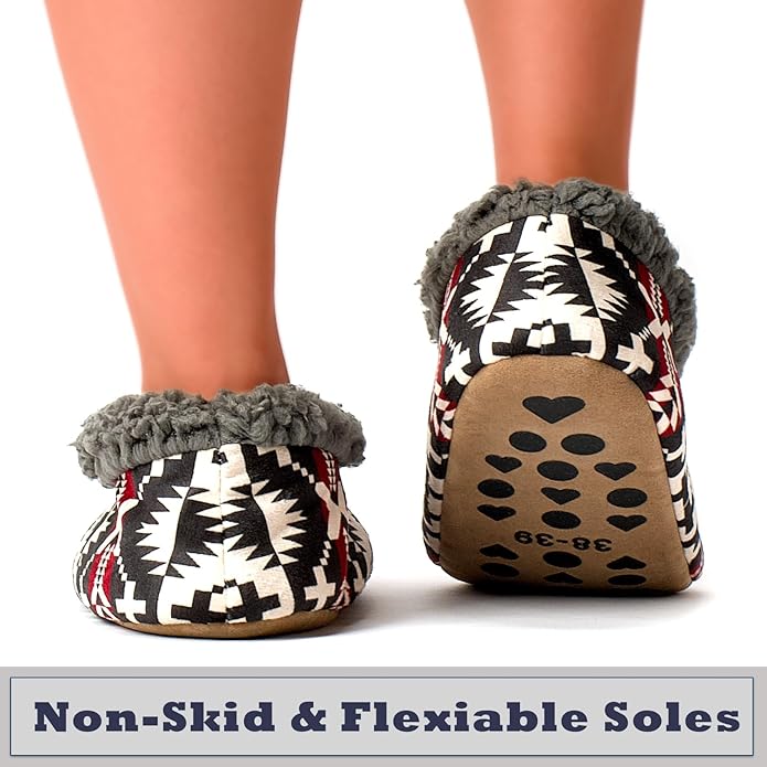 Cozylook Fuzzy Slippers for Women Indoor, Warm Bedroom Slip On Shoes, Winter Fluffy House Socks with Grippers, Cozy Christmas Gifts Unique