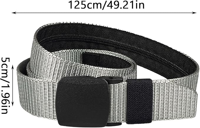 Money Waist Belt, Hidden Travel Pouch, Security Wallet with Blocking, Adjustable Strap for Documents Currency Tickets, Travel Gear, Anti Theft Belt for International Trips