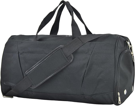 NGIL Solid Cheers Sports Gym Duffel with Shoe Compartment and Small Carry on Travel Tote Bags for Women, Gym bag, Overnight bags for Women, Cheer Bag (Solid-Black)