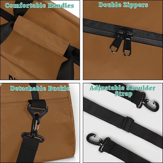Personalized Small Gym Sport Duffel Bag Custom Name Travel Weekender Tote Carry-On Dance Bag, Customized Kids Gifts,Brown
